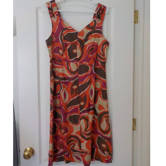 Two Star Dog Orange Dress Women Small Y2K Boho Multicolor Silk Sheath Sleeveless - Picture 2 of 9